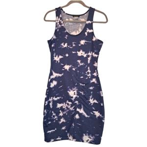 Venus Blue Tie-Dye Sleeveless Rouched Sundress Beach Vacation Size Medium